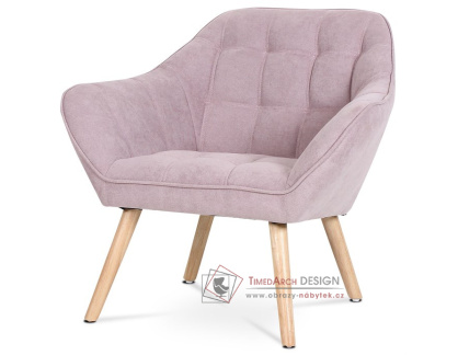 AK-321 PINK2, čalouněné křeslo, přírodní / látka starorůžová