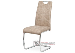 HC-483 CRM3, jídelní židle, chrom / látka krémová