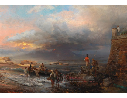 DDSO-1803 Oswald Achenbach - Neapolský záliv s Vesuvem v pozadí