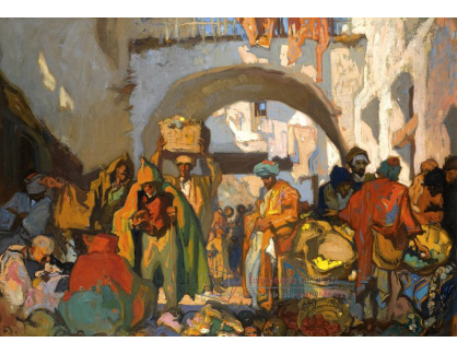 KO I-183 Frank Brangwyn - Pouliční trh v oblasti Tangeru