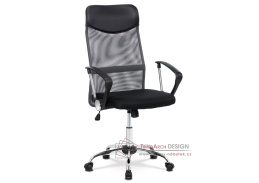 KA-E305 GREY, kancelářská židle, látka mesh + ekokůže černá / síťovina šedá