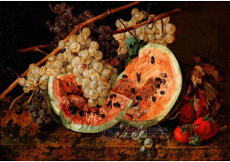 A-1364 Leopold Zinnögger - Zátiší s melounem a hrozny