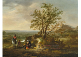 A-8762 Philips Wouwermans - Rodina odpočívá v široké krajině
