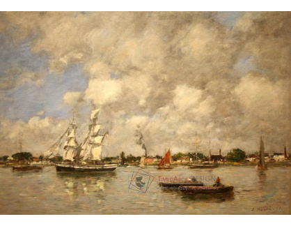 VF163 Eugene Boudin - Lodě na Garonne v Bordeaux