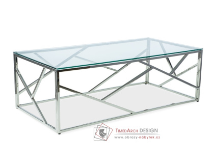 ESCADA A, konferenční stolek, chrom / čiré sklo
