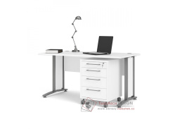 OFFICE 80400/35, psací stůl, silver grey / bílá