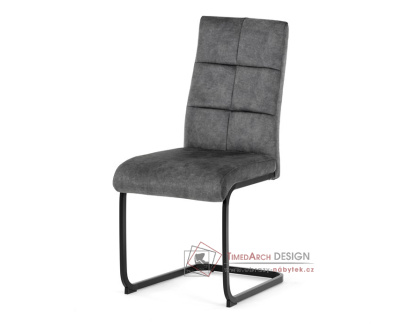 DCL-D1275 GREY4, jídelní židle, černá / látka šedý samet