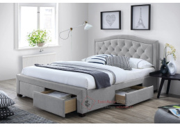 ELECTRA, čalouněná postel 140x200cm, látka šedá