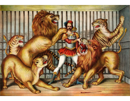SO V-213 Neznámý autor - Krotitel se lvy a tygry v kleci