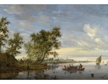 KO VI-333 Salomon van Ruysdael - Přívoz s dobytkem na řece Vecht poblíže Nijenrode