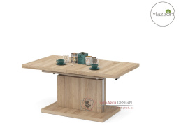 ASTON, rozkládací jídelní - konferenční stůl 120-160-200x80cm, dub sonoma