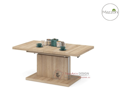 ASTON, rozkládací jídelní - konferenční stůl 120-160-200x80cm, dub sonoma