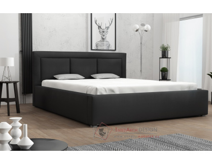 MIRABEL, čalouněná postel 180x200cm, látka tmavě šedá