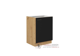 MONROVIA, dolní skříňka 1-dveřová 60 D 1F BB, dub artisan / černý mat