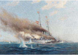 A-1947 August von Ramberg - Křižník SMS Novara před Porto Corsini
