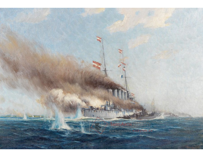 A-1947 August von Ramberg - Křižník SMS Novara před Porto Corsini
