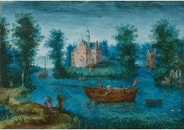 A-8369 Jan Brueghel - Říční krajina s vodním hradem