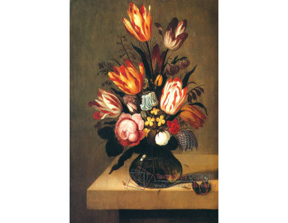 VKZ 10 Abraham Bosschaert - Zátiší s tulipány ve skleněné váze