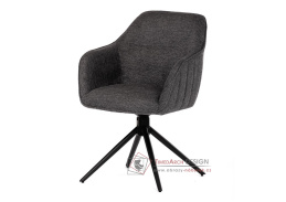 HC-536 GREY2, jídelní a konferenční otočné křeslo, černá / látka tmavě šedá
