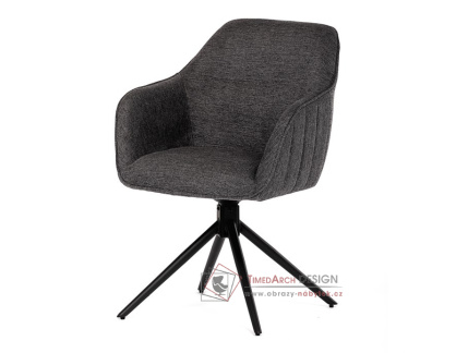 HC-536 GREY2, jídelní a konferenční otočné křeslo, černá / látka tmavě šedá
