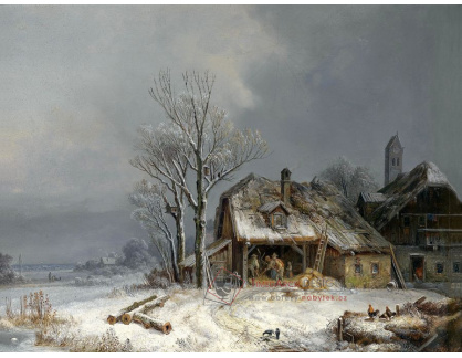 SO XIII-253 Heinrich Bürkel - Vesnice v zimě