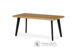 CT-F4412 OAK, konferenční stůl 120x60cm, černý lak / dub divoký