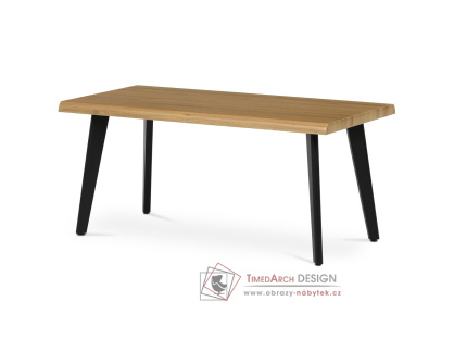 CT-F4412 OAK, konferenční stůl 120x60cm, černý lak / dub divoký