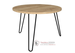 RUMA, konferenční stolek pr. 60cm, černá / dub sapphire
