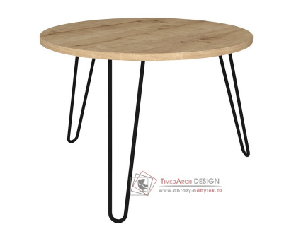 RUMA, konferenční stolek pr. 60cm, černá / dub sapphire