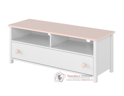 POLONA 13, televizní stolek, bílá / růžová