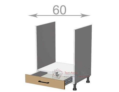 dolní skříňka na vestavnou troubu š.60, v.82, Premiere LG6082, bílá/řezaný grafit