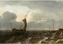 A-2225 Jacob van Ruysdael - Plachetnice na rozbouřených mořích