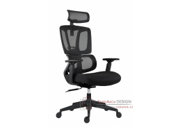 FAMORA, kancelářská židle, látka + síťovina černá