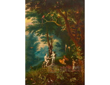 A-7843 Jan Brueghel - Adam a Eva v ráji se zakázaným ovocem