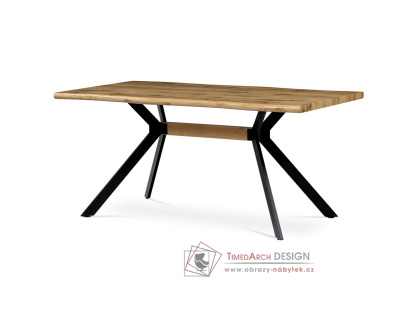 HT-863 OAK, jídelní stůl 160x90cm, černý lak / dub divoký