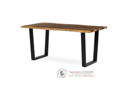 HT-F4216 OLW, jídelní stůl 160x90cm, černý lak / staré dřevo