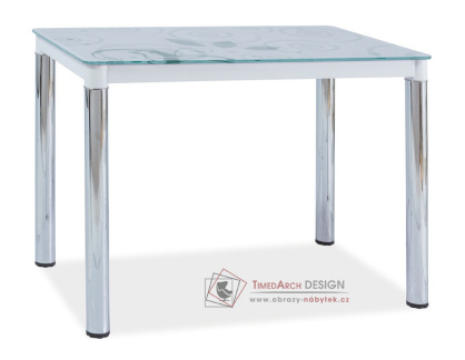 DAMAR II, 100x60, jídelní stůl, chrom / bílé sklo