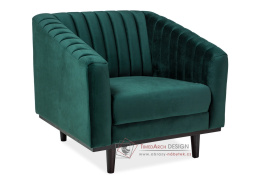 ASPREY VELVET 1, čalouněná křeslo, wenge / látka Bluvel 78 zelená
