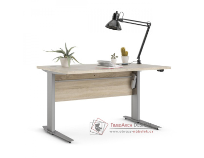 OFFICE 80400/382, výškově nastavitelný psací stůl, silver grey / dub sonoma