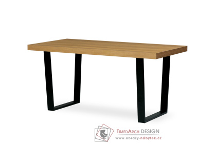 HT-514 OAK, jídelní stůl, 160x80cm, černý lak / dub
