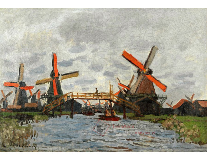 VCM 161 Claude Monet - Mlýny ve Westzijderveld poblíž Zaandamu