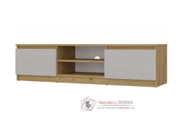MALVÍNA, televizní stolek 2-dveřový 140cm, dub artisan / kašmír