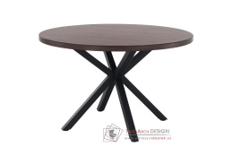 MEDOR, jídelní stůl pr. 120cm, černá / tmavý dub