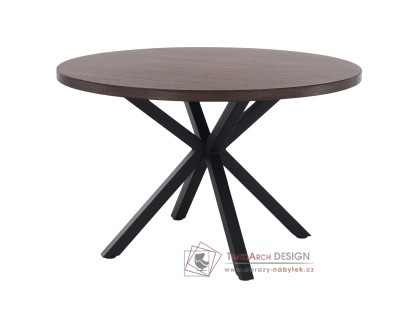 MEDOR, jídelní stůl pr. 120cm, černá / tmavý dub