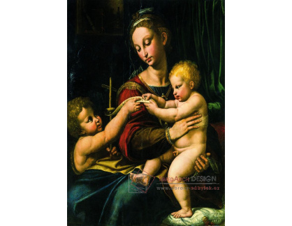 DDSO-2707 Giulio Romano - Madonna a dítě s malým Janem Křtitelem