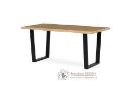 HT-F4216 OAK, jídelní stůl 160x90cm, černý lak / dub divoký