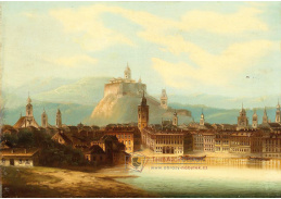 KO VI-458 Johann Wilhelm Jankowsky - Capriccio s výhledem na věž s hodinami