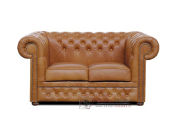 CHESTERFIELD LORD, pohovka 2-křeslo, kůže koňak