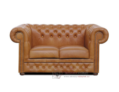 CHESTERFIELD LORD, pohovka 2-křeslo, kůže koňak