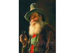 DDSO-5419 Franz von Defregger - Tyrolský farmář s sklenici vína